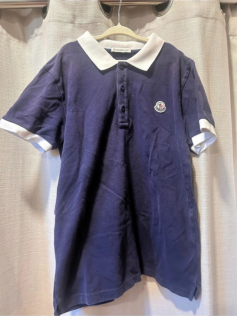 Moncler Maglia Polo Manica Corta Kids Blue & White Polo